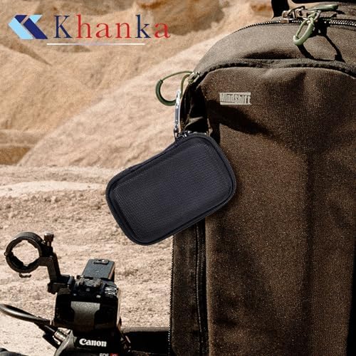 Khanka Compact Hard Shell Travel Case for Anker Mag Go 10000 m Ah Power Bank – Lightweight & Shockproof Protection for Apple Watch Charging – Ideal for Outdoor Adventures with Carabiner Clip – Dust & Water Resistant Storage Solution – Secure Design with Internal Buckle & Mesh Pocket for Accessories – Case Only, No Battery Included