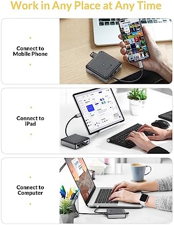 Revolutionize Your Workspace with the 8 Port USB-C Hub Multiport Adapter – Experience 4 K@60 Hz HDMI Clarity, Lightning-Fast 1 Gbps Ethernet, and 100 W Power Delivery for Ultimate Device Charging, Plus 3 USB 3.0 Data Ports and Dual Card Readers for Effortless Multimedia Management!