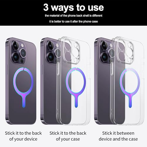 Ultra-Thin Mag Safe Metal Plate Kit – 2-Pack Versatile Magnetic Adapter for Seamless Phone Case Integration, Wireless Charging, and Secure Mounting – Stylish Multicolor Finish for Enhanced Connectivity and Fast Charging Experience