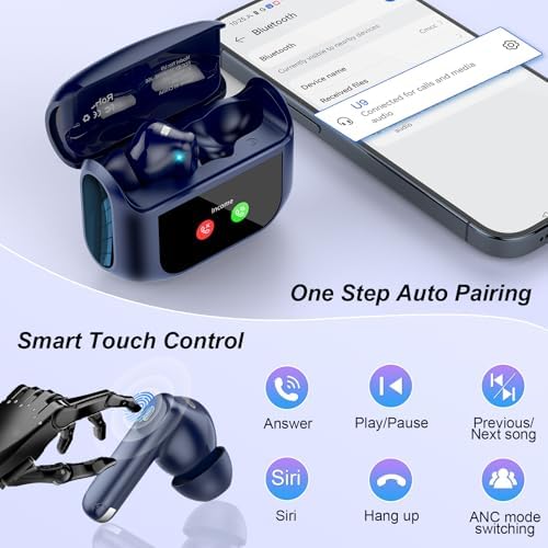 Ivory White Premium Wireless Earbuds – Cutting-Edge Bluetooth 5.4 Headphones with Touch Control, 48-Hour Battery Life, and 5 Customizable EQ Modes for Superior Sound Quality – IPX7 Waterproof with Active Noise Cancelling and Transparency Mode for Ultimate Comfort and Versatility
