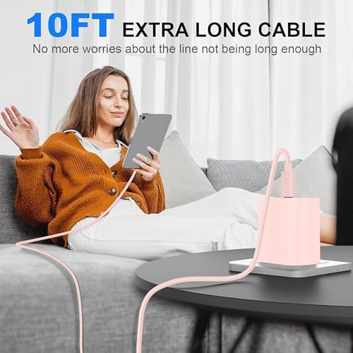 10 FT i Pad Fast Charging Cable Set – High-Power 20 W USB C Charger with Extended Reach for Ultimate Flexibility, Compatible with i Pad 10 th/11 th Gen, i Pad Pro (12.9/11 inch), i Pad Air (4 th/5 th), and i Pad Mini – Durable, Stylish Black Design for Seamless Charging Experience