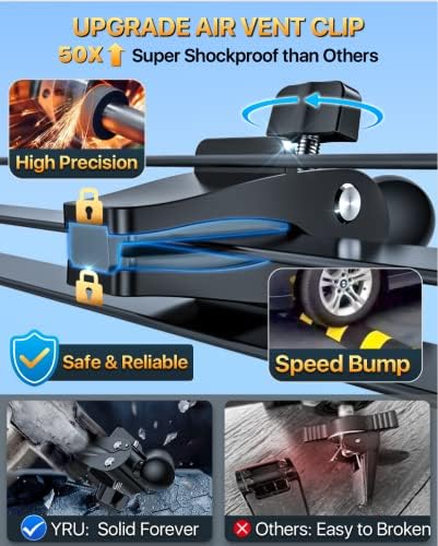 YRU 2025 Military-Grade 360° Rotatable Suction Car Phone Holder – Ultimate Dashboard & Windshield Mount for i Phone 16/15 Pro Max & Samsung – Unmatched 90+ LBS Capacity, Enhanced Compatibility & Easy Installation – Secure, Durable, and Versatile Universal Cradle for Safe Hands-Free Navigation