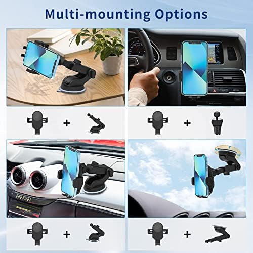 SUPERNIGHT 15 W Qi Wireless Car Charger with Auto-Clamping Phone Holder – Fast, Secure Charging for i Phone, Samsung, Huawei & One Plus – Versatile Mounting for Dashboard and Air Vent – Ultimate Convenience for Hands-Free Driving