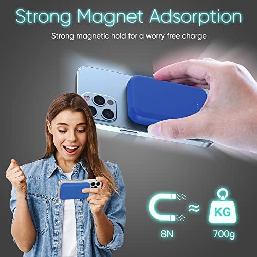 Discover the 10000 m Ah Mag Safe Power Bank – Your Ultimate Portable Charger for i Phone 15/14/13/12 Models in Striking Blue, Featuring 22.5 W PD Fast Charging for Rapid Power Up – Seamless Magnetic Wireless Charging Compatible with i Pads and Air Pods, Perfect for On-the-Go Use and Enhanced Mobility.