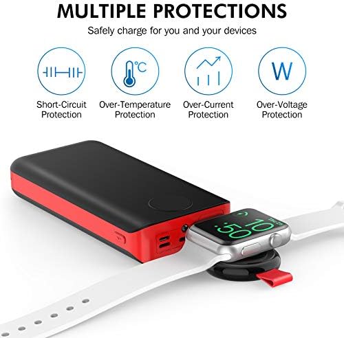 i.VALUX Dual Pack Portable Apple Watch Charger – Fast Wireless Magnetic Charging for All Series 1-10, SE, Nike & Ultra Models – Compact Travel-Friendly Design for Effortless Power on the Go