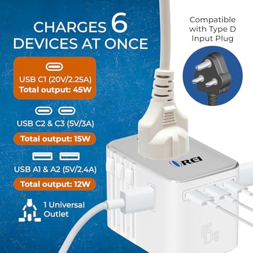OREI Switzerland Travel Plug Adapter with Dual USB Ports – Ultimate Type J Charging Solution for USA Devices – Fast, Efficient Power for i Phones, Laptops, Tablets & More – Essential Travel Accessory for Hassle-Free Connectivity