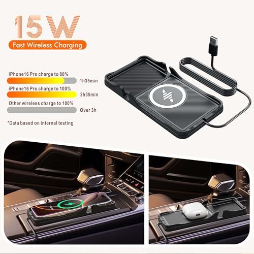 Revolutionize Your Driving Experience with the LANSEMKU Wireless Car Charging Pad – Fast, Safe & Anti-Slip Dashboard Holder for i Phone 16/15/14/13 Pro Max & Samsung Devices, Compact Charging Mat for Ultimate Convenience and Efficiency