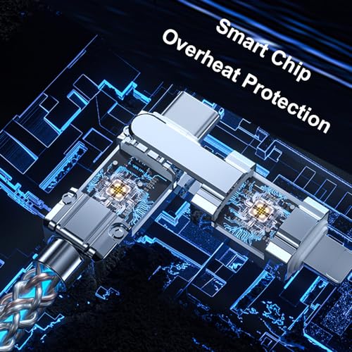 AYI 6-in-1 Universal Multi-Port Charger: Fast PD Charging Cable with USB A/Type C, Lighted Current Indicator, and Enhanced Device Compatibility for Smartphones, Laptops, and Tablets – Compact, Durable, and Travel-Friendly Solution