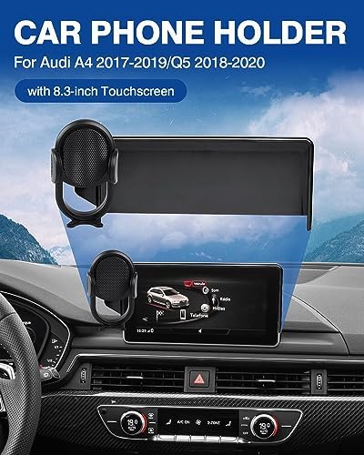 Custom-Fit Car Phone Holder for Audi A4 (2017-2019) & Q5 (2018-2020) – Hands-Free 360° Rotating Mount for 8.3″ Devices – Ultimate Safety & Convenience Accessory for a Modern Driving Experience