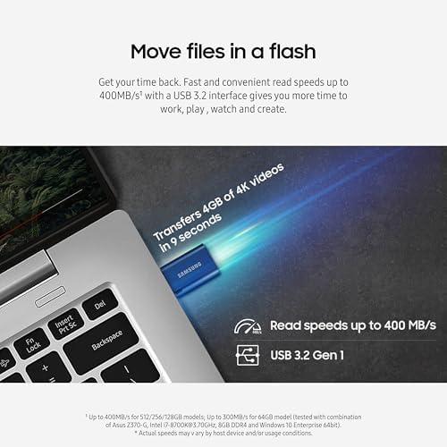 Samsung 512 GB USB 3.2 Type-C Flash Drive – Ultra-Fast 400 MB/s Data Transfer, Durable and Portable External Storage for Computers & Mobile Devices, MUF-512 DA4/AM – Perfect for Professionals and Students in 2024