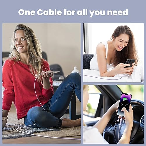 Ultimate 100 W USB C Multi Charging Cable – USAMS 6.6 FT 5-in-1 Fast Sync Nylon Braided Charger for Laptops, Tablets, and Smartphones – Unmatched Speed and Universal Compatibility for All Your Devices