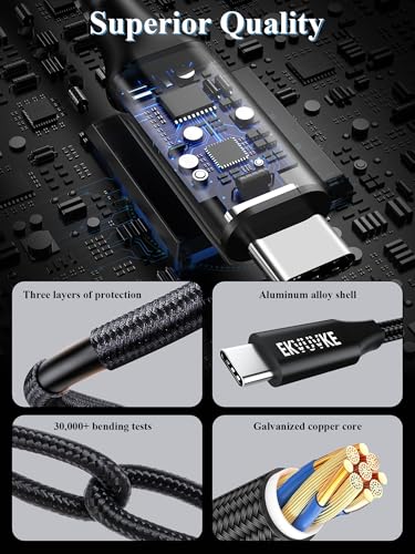 High-Performance USB-C Extension Cable 6.6 FT – 240 W Fast Charging & 20 Gbps Data Transfer with 4 K@60 Hz Video Output – Type C Male to Female Cord for i Phone 16/15 and Mac Book – Ultimate Connectivity & Streaming Solution