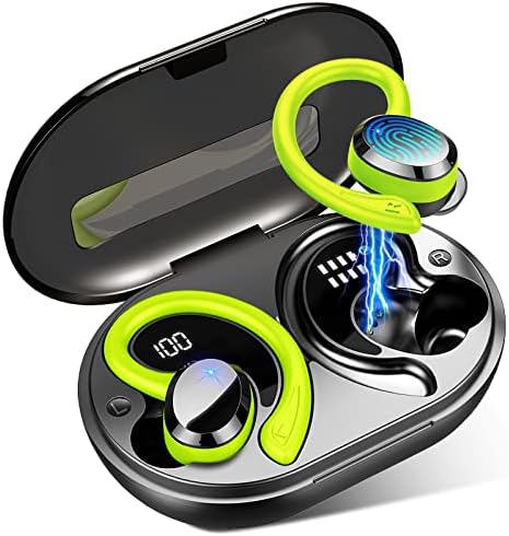 Premium Bluetooth 5.3 Wireless Earbuds – IP7 Waterproof Sport Headphones with 48-Hour Battery Life, Noise-Cancelling Mic, and 3 D Hi-Fi Stereo for Ultimate Workout Performance – Perfect for Running and Gym Enthusiasts