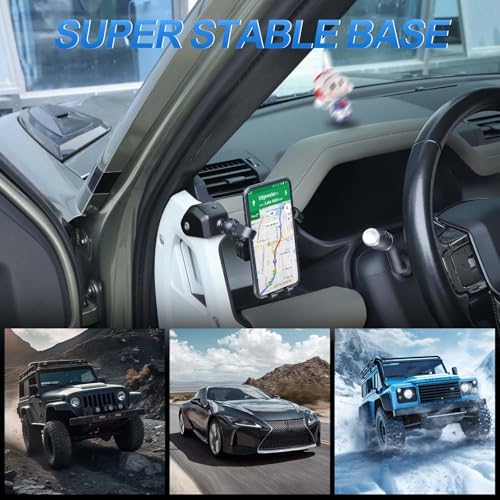 Phone Holder Compatible with Land Rover Defender 90 110 130 2020-2023, 360° Adjustable Dash Left Side Phone Mount Holder for All Smartphones (Style B) – Enhanced Compatibility and Speed