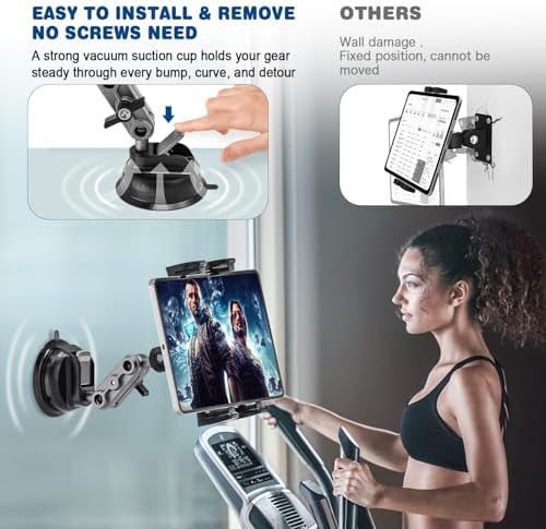 Heavy-Duty Tablet Mount for Trucks – Universal 360° Suction Cup and Adhesive Base Holder for i Pad Pro, Air, Mini, Galaxy Tab & Smartphones – Secure, Adjustable Viewing for Safe Navigation and Entertainment on the Go