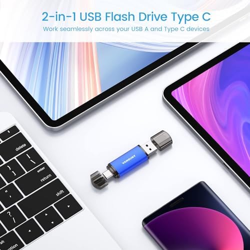 Vansuny 128 GB Type C Flash Drive – Versatile 2-in-1 OTG USB 3.0 & Type C Memory Stick for Effortless File Transfer Across Android, Mac, Tablets & PCs – Compact Dual Thumb Drive with Keychain for On-the-Go Convenience and High-Speed Data Access
