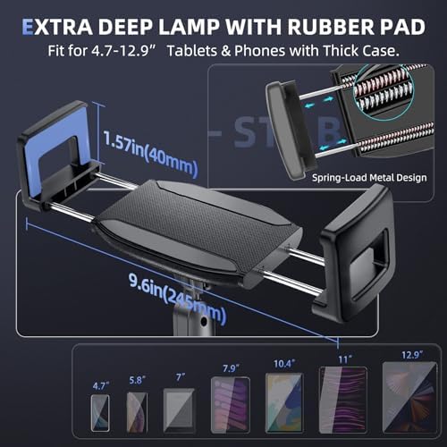 Universal Tablet Holder Mount for Car Cup Holder – 15″ Adjustable Arm with 360° Rotational Flexibility for i Pad Pro, Samsung Galaxy Tab & i Phone – Secure Grip for Enhanced Stability & Hands-Free Convenience on the Go