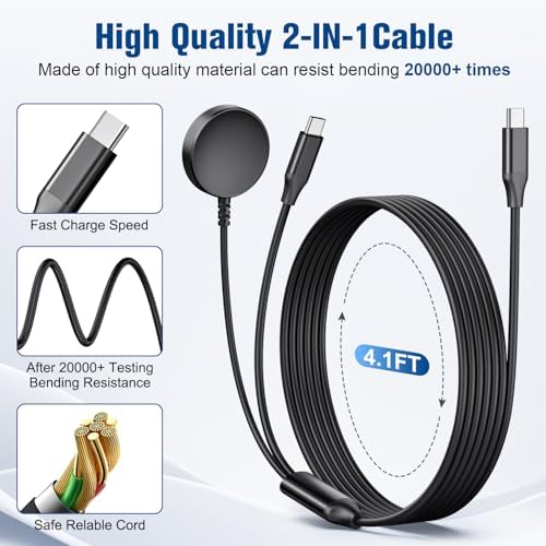 Revolutionary 2-in-1 Samsung Fast Charger: 45 W USB-C Power Hub for Galaxy Watch Ultra & S Series Smartphones | Compact, Travel-Ready Design | Lightning-Fast Charging for Ultimate Efficiency | Universal Compatibility for All Galaxy Devices