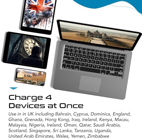 Ultimate Compact Travel Power Adapter for UK & Ireland – Dual USB & USB-C Fast Charger with 3.1 A Output – Type G Plug Converter for Seamless Global Connectivity in Hong Kong, England, Dubai, and Saudi Arabia – Safe, Efficient Design for Smart Travelers