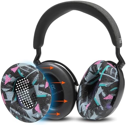 Transform Your Sennheiser Momentum 4 with WC Sweat Z Earpad Covers – Stylish Black Camo Protection for Active Lifestyles – Sweatproof, Washable Silicone Ear Pads for Ultimate Comfort and Enhanced Longevity
