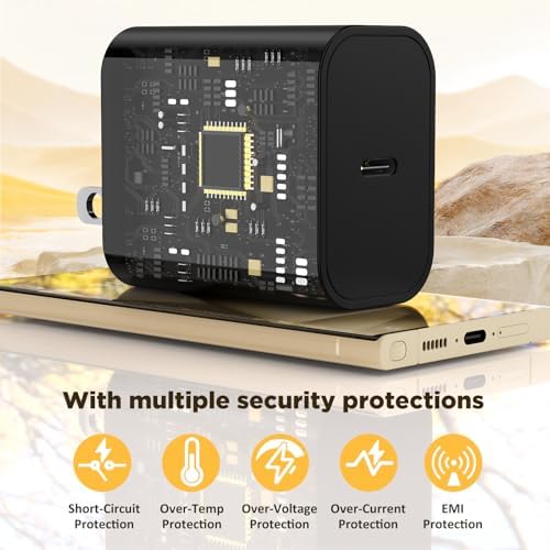 45 W Super Fast Charger Pack for Samsung Galaxy: Dual USB-C Wall Adapters with 6/10 FT Cables for Enhanced Power Delivery and Compatibility – Ideal for S23 Ultra, S22, and Note 10 Plus Devices – Rapid Charging Solutions for Busy Lifestyles