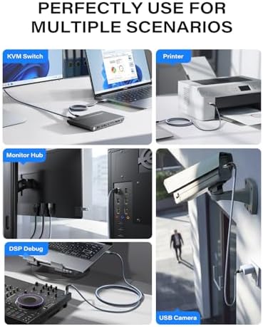 High-Speed AINOPE 2-Pack USB 3.0 A to A Male Cable – 6.6 FT Durable Male-to-Male Connection for KVM Switch, External Hard Drives, Laptops & TVs – Reliable Data Transfer Up to 5 Gbps for Enhanced Productivity and Versatile Use