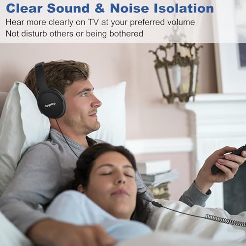 Discover the Ultimate Comfort with 19.5 Ft Wired Over-Ear Headphones for Seniors – Enhance Your Audio Experience with Adjustable Volume Control, Ergonomic Design, and Flexible Spring-Coiled 3.5 mm AUX Cable for Seamless Compatibility with TV & PC. Enjoy High-Quality Sound and Freedom of Movement with Extra Long Cord Headphones, Perfect for All Your Listening Needs. Experience Superior Comfort and Clarity in Every Note with These Specialized Headphones Designed for Enhanced Hearing and All-Day Use.