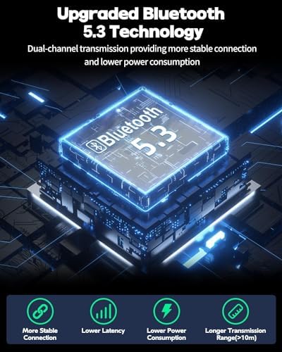 Premium Bluetooth 5.3 Clip-On Wireless Earbuds – Noise Cancelling Waterproof Headphones with 80-Hour Battery Life, 4 HD Mics for Crystal-Clear Calls, Perfect for Sports, Travel, and Office Use – Exceptional Comfort & Sound Quality for Android & i OS (Black)