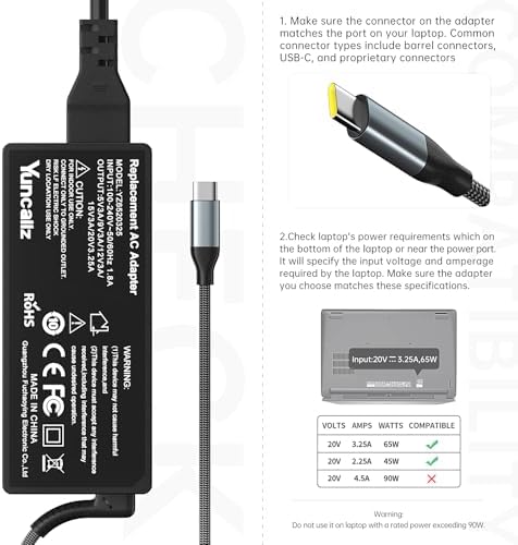 Universal 65 W USB-C Fast Charging Laptop Adapter for Lenovo, HP, Dell, Mac Book, ASUS & Samsung – Lightweight & Efficient Power Solution for On-the-Go Professionals and Travelers