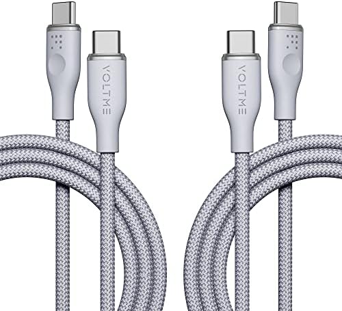 VOLTME 6 ft USB C to USB C Cable (2 Pack) – 60 W Fast Charger for Mac Book Pro 2020, Galaxy S21, i Pad Pro, and Nintendo Switch – Durable High-Speed USB 2.0 Charging Solution for Seamless Connectivity and Enhanced Performance