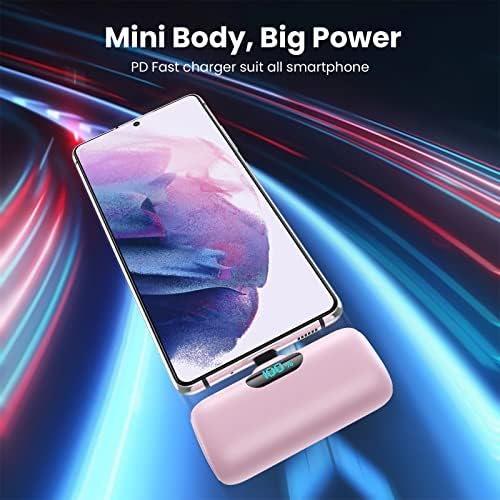 Ultra-Compact 5000 m Ah Power Bank – High-Speed USB-C Mini Portable Charger with LCD Display, Perfect for i Phone 16/15 Series & Android Devices – Lightweight Battery Pack for Travel and Daily Use, Enhanced Compatibility & Fast Charging Solutions