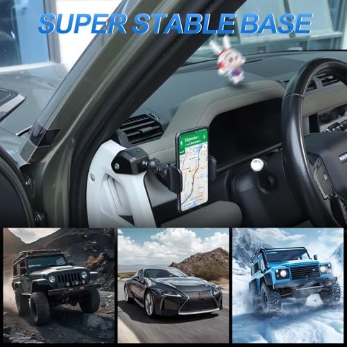 Phone Holder Compatible with Land Rover Defender 90 110 130 2020-2023, 360° Adjustable Dash Left Side Phone Mount Holder for All Smartphones (Style B) – Enhanced Compatibility and Speed
