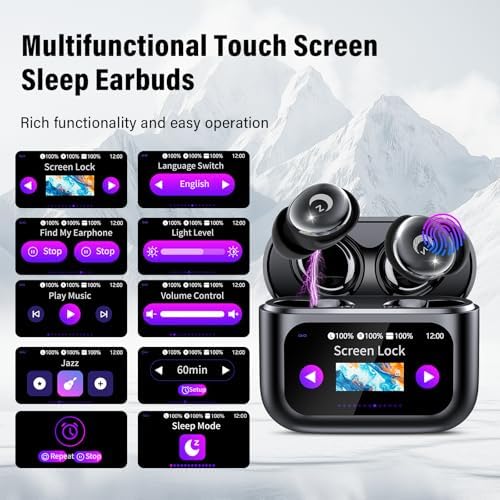 Revolutionary Bluetooth 5.4 Sleep Earbuds – Ergonomic Mini Headphones for Side Sleepers with 48 Hours Playtime, IPX7 Waterproof Design, Smart Touch Control, and 5 Custom EQ Modes – Stylish Blue Earbuds for Crystal-Clear Calls and Effortless Connectivity