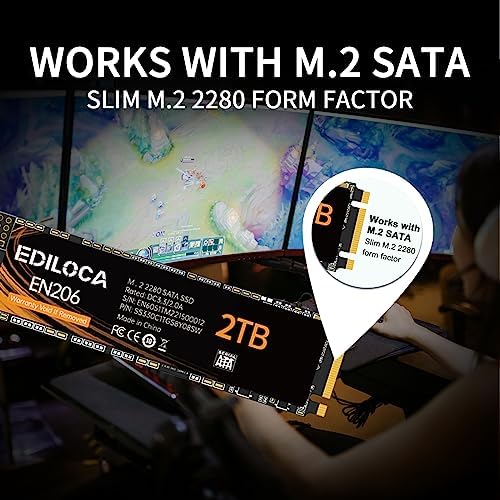 Upgrade Your System with the EN206 512 GB M.2 SSD – High-Speed 3 D NAND TLC Technology for Ultrabooks and Mini PCs, Blazing Fast Read/Write Speeds of 550/460 MB/s, Enhanced Compatibility for Seamless Performance and Efficiency