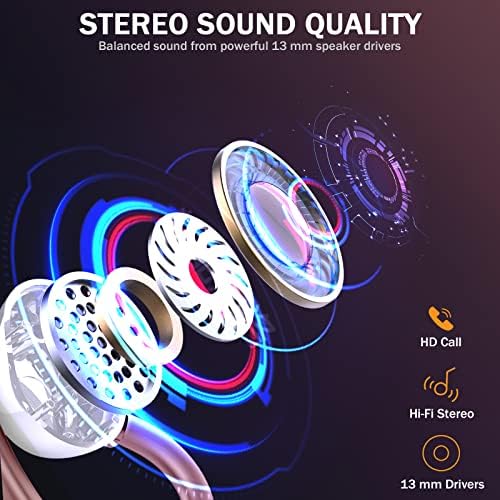 Premium Bluetooth 5.3 Wireless Earbuds – IP7 Waterproof Sport Headphones with 48-Hour Battery Life, Noise-Cancelling Mic, and 3 D Hi-Fi Stereo for Ultimate Workout Performance – Perfect for Running and Gym Enthusiasts