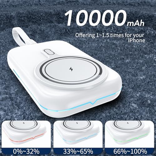 HUOTO 10000 m Ah Magnetic Power Bank – Ultimate Fast Charging Solution for i Phone 12-16 Pro Max | Wireless Battery Pack for Hassle-Free Travel & Everyday Use | Sleek, Compact Design with Enhanced Mag Safe Compatibility