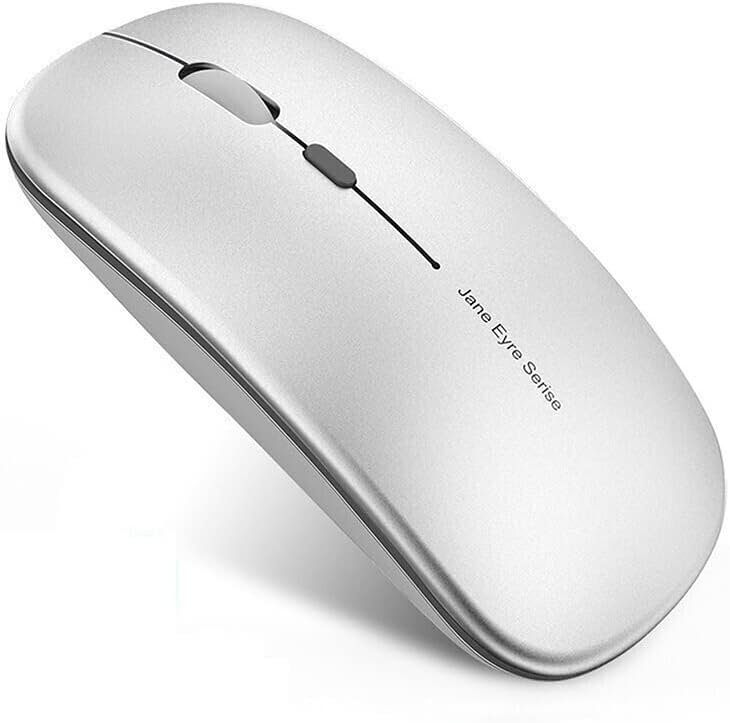 Uciefy Q5 Slim Rose Gold Wireless Mouse – Portable Optical Rechargeable Design with Silent Click, USB Receiver & Type C Adapter for Effortless PC, Laptop & Desktop Compatibility – Elevate Your Workspace with Style & Precision