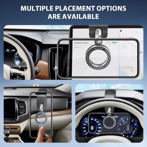 Ultimate Magsafe Car Mount – 360° Rotating Magnetic Phone Holder with Bendable Arm for i Phone 15/14/13/12 Pro/Plus/Max & Android Devices – Secure Hands-Free Navigation & Music Control in Sleek Black Design – Easy Adhesive Installation for Enhanced Driving Safety and Convenience