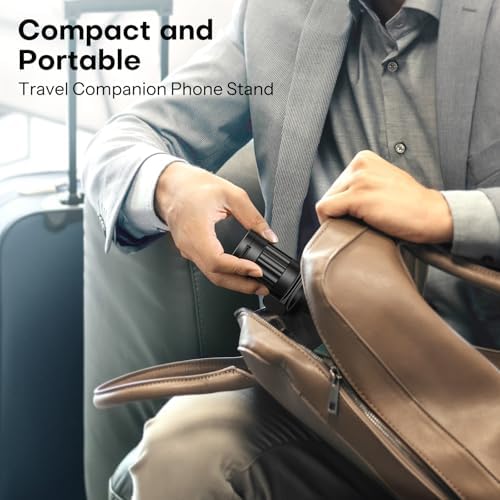 OMOTON 360°Rotating Magnetic Airplane Phone Holder Mount, for Magsafe Airplane Travel Essentials Accessories, Adjustable Foldable Universal Handsfree Phone Stand for iPhone 16 15 14 Pro Max – Enhanced Compatibility and Speed