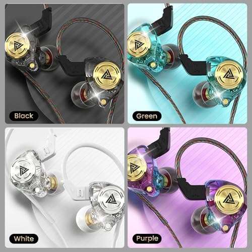 Premium Dual Pack Wired Gaming Earbuds – High-Fidelity In-Ear Monitors with 10 mm Dynamic Drivers for Rich Deep Bass, Advanced Noise-Canceling Technology, Ideal for Gaming & Remote Conferencing, Stylish Black & Purple Design, Versatile Compatibility Across Devices