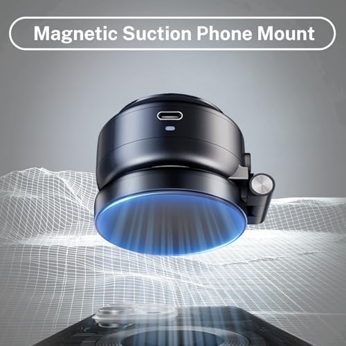 Versatile Electric Suction Cup Phone Mount – Foldable Magnetic Holder for i Phone 16/15/14/13/12 – Hands-Free Convenience for Car, Shower, and Smooth Surfaces – 360-Degree Rotation and Enhanced Stability for Effortless Access