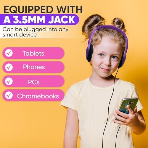 Bulk 20 Pack Wired On-Ear Headphones – Optimal Classroom Audio Gear for Students & Events, Tangle-Free 3.5 mm Compatible Design, Comfortable Fit, Chic Black Aesthetic for Group Use