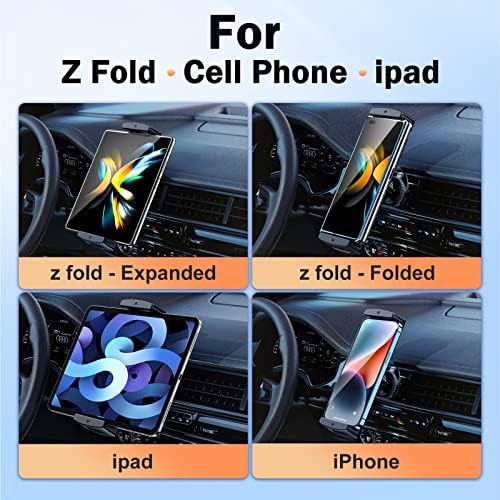 Revolutionize Your Driving Experience with the Z Fold 5 Car Mount: 360° Rotatable Tablet Holder for Ultimate Navigation and Safety – Compatible with Samsung Z Fold Series, i Pad Mini, i Phone 16, and More – Firm Grip Technology Prevents Device Slippage During Bumpy Rides – Effortless Installation on Air Vents – Lightweight Yet Robust Design for Enhanced Durability and Versatility – Stay Connected Hands-Free While Driving with This Premium Car Vent Accessory