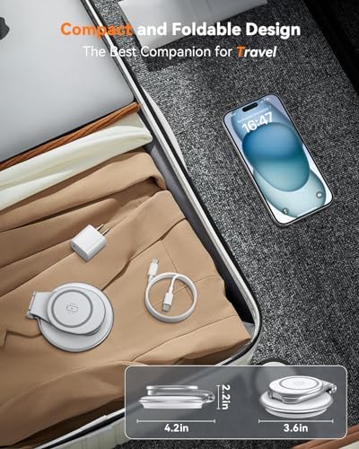 Revolutionary 3-in-1 Foldable Magnetic Wireless Charger Stand for Apple Devices – Ultimate Travel Dock for i Phone 15/14/13/12 Pro Max, Apple Watch, and Air Pods – Fast Charging & Enhanced Compatibility for On-the-Go Power Solutions