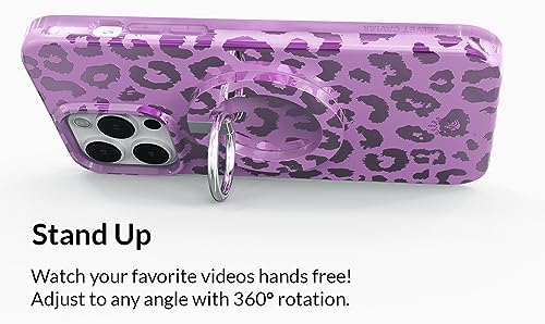 Transform Your i Phone 16, 15, 14, 13, 12 with VELVET CAVIAR’s Amethyst Purple Leopard Mag Safe-Compatible Grip – Stylish Magnetic Ring Holder & Adjustable Stand for Effortless Hands-Free Viewing, Secure Texting, and Enhanced Usability – Elevate Your Mobile Experience with Durable, Lightweight, and Customizable Accessory