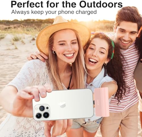Ultra-Compact 5000 m Ah Portable Charger for i Phone – Fast Charging Power Bank in Purple, Compatible with i Phone 6/7/8/SE/11/XR/12/12 Pro Max/13/13 Pro Max/14/14 Pro Max/14 Plus & i Pad Series, Perfect Travel Companion for On-the-Go Charging
