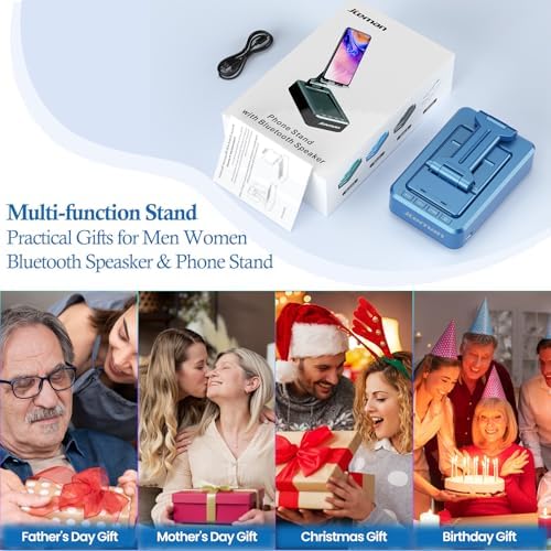 Transform Your Multimedia Experience with the JTEMAN Adjustable Tablet Stand Featuring Bluetooth Speakers – Versatile Kitchen Gadget and Perfect Gift for Him or Her – Wireless Charging Station for Phones and Tablets, Enhanced Compatibility for All Devices