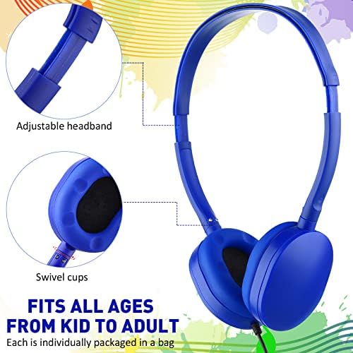 Elevate Classroom Engagement with Konohan Kids Headphones – Bulk 18-Pack Adjustable Wired Earphones for Students, Teens, and Adults, Offering Universal 3.5 mm Compatibility and Superior Sound Quality – Durable and Comfortable for All Learning Environments