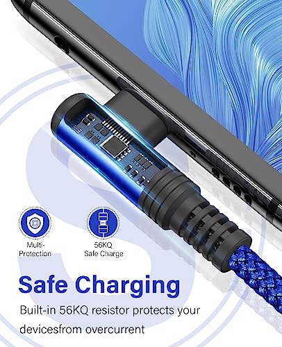 Sweguard 6.6 ft Fast Charging USB to Type C Cable – 2-Pack with 90-Degree Angled Connectors for Enhanced Comfort and Durability – Ideal for i Phone 16, Samsung Galaxy S Series, and Universal Compatibility – Perfect for Home, Office, and Travel Use