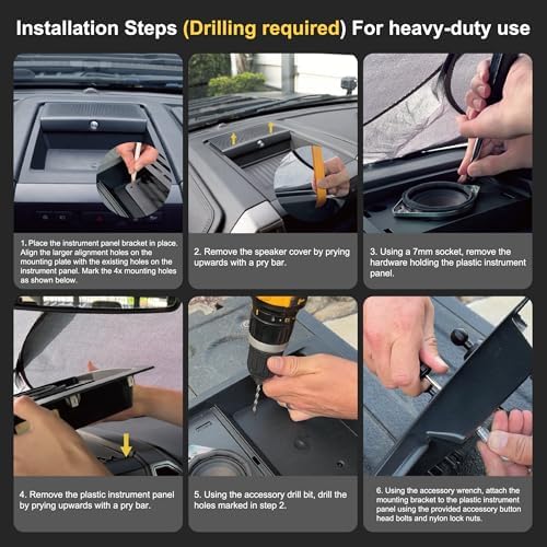 Durable Metal Dash Mount Phone Holder for 2015-2020 F150 & 2017-2022 F250/F350 – Secure & Convenient Cellphone Bracket with 360° Rotation for Optimal Viewing – Perfect Accessory for Safe Driving & Navigation